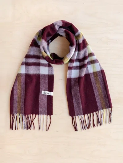 Tbco Lambswool Geomteric Pattern Oversized Scarf In Gold
