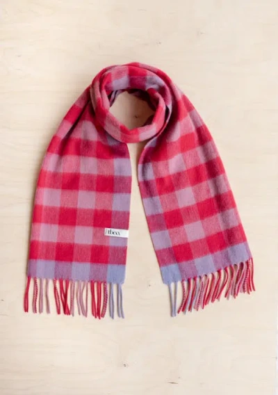 Tbco Lambswool Geomteric Pattern Oversized Scarf In Pink