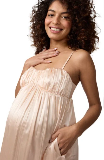 Ingrid & Isabel Solid Satin Maxi In Orange