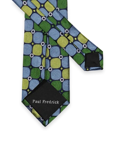 Paul Fredrick Patterned Woven Silk Tie In Multi