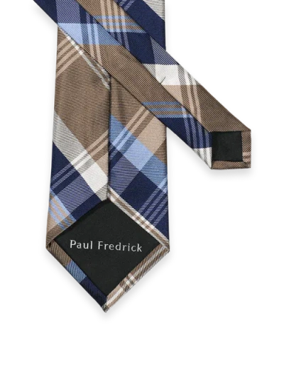 Paul Fredrick Patterned Woven Silk Tie In Multi