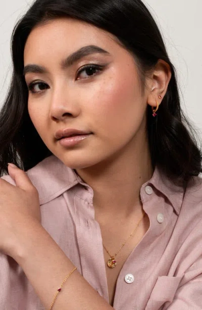 Dower & Hall 3mm Ruby Dewdrop Studs In Gold