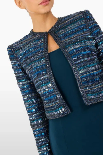Jenny Packham Alma Beaded Jacket In Blue