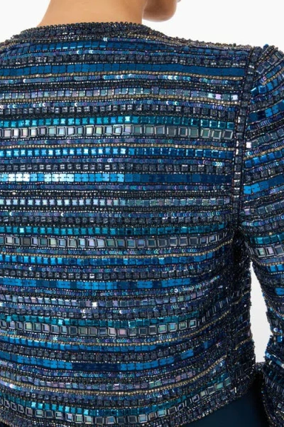 Jenny Packham Alma Beaded Jacket In Blue