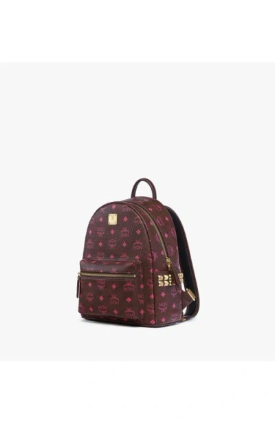 Mcm Small Stark Side Studs Backpack In Brown