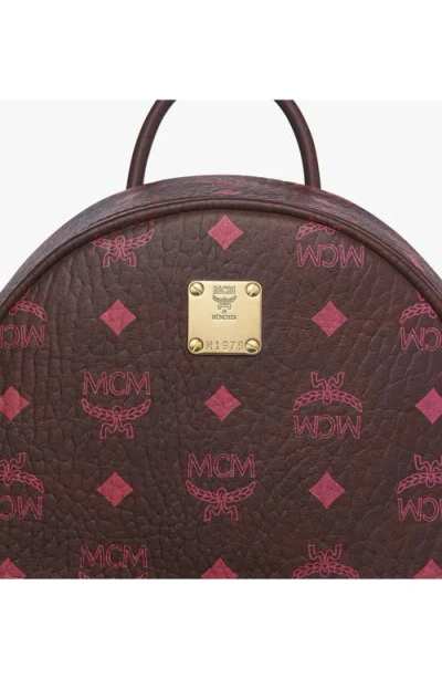 Mcm Small Stark Side Studs Backpack In Brown