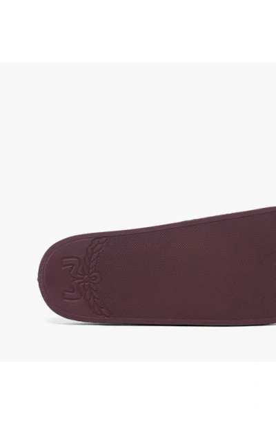 Mcm Monogram Print Rubber Slides In Brown