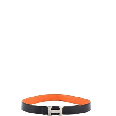Pre-owned Hermes  Hermes Constance Reversible Belt Leather Medium In Black