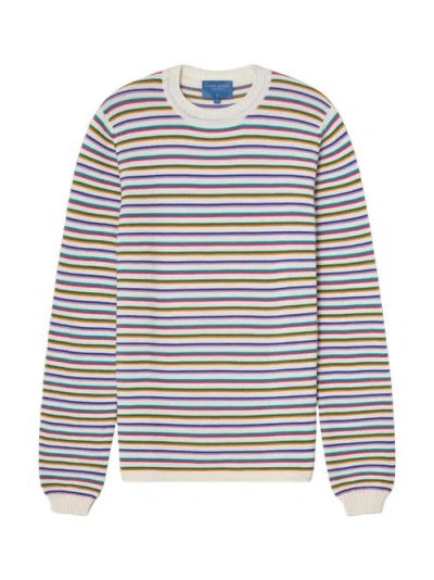 Robert Talbott Hilton Multi Stripe Rollneck Sweater In Multi