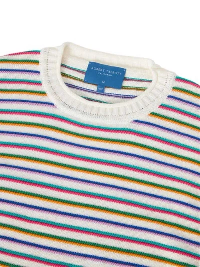 Robert Talbott Hilton Multi Stripe Rollneck Sweater In Multi