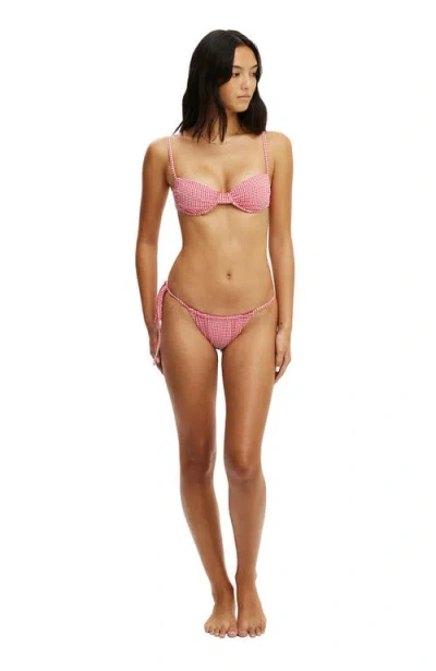 Body Gathered Thin Strap Balconette Bikini Top In Multi