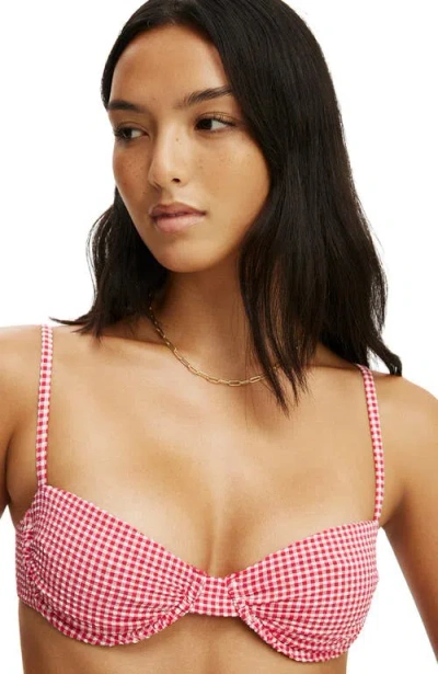 Body Gathered Thin Strap Balconette Bikini Top In Multi