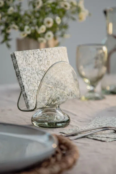 Villa Lua Home Handblown Napkin Holder In Neutral