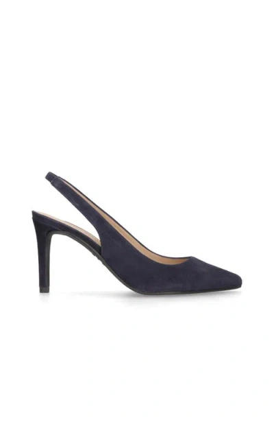 Mascaro Suede Pointed Toe Slingback In Blue