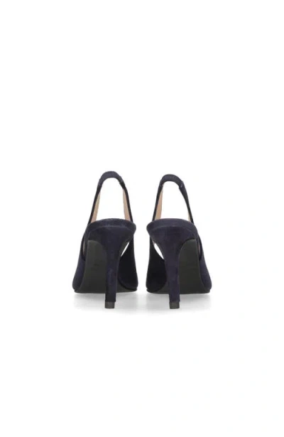 Mascaro Suede Pointed Toe Slingback In Blue