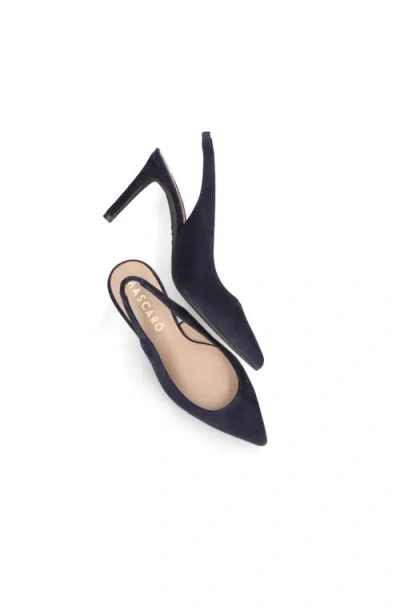 Mascaro Suede Pointed Toe Slingback In Blue