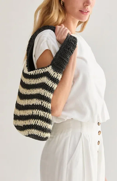 Crescent Striped Weave Bag In Multi