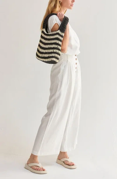 Crescent Striped Weave Bag In Multi