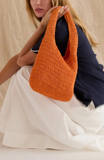 Crescent Solid Weave Bag In Orange