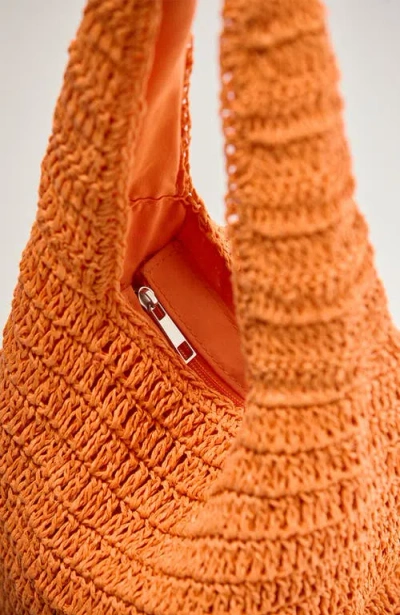 Crescent Solid Weave Bag In Orange