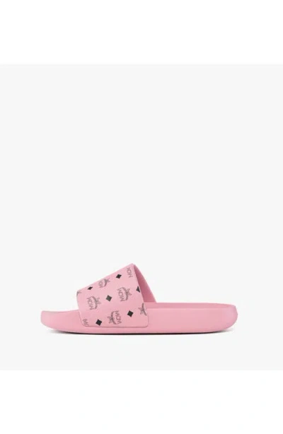 Mcm Monogram Print Rubber Slides In Animal Print