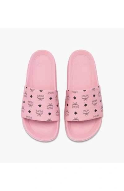 Mcm Monogram Print Rubber Slides In Animal Print