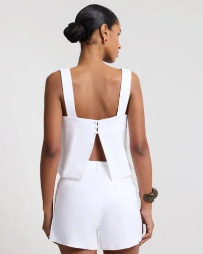 Onia Open Back Shell Top In White