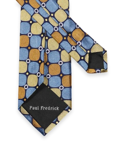 Paul Fredrick Patterned Woven Silk Tie In Multi
