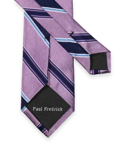 Paul Fredrick Patterned Woven Silk Tie In Pink