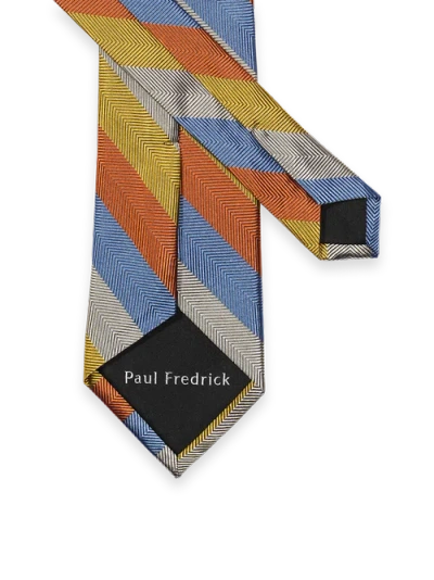 Paul Fredrick Patterned Woven Silk Tie In Multi