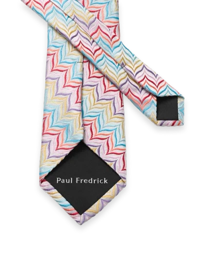 Paul Fredrick Patterned Woven Silk Tie In Multi