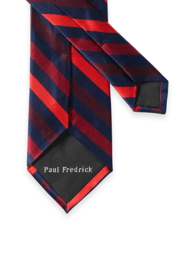 Paul Fredrick Patterned Woven Silk Tie In Multi
