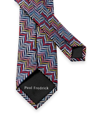 Paul Fredrick Patterned Woven Silk Tie In Multi