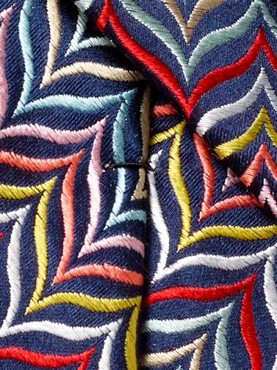 Paul Fredrick Patterned Woven Silk Tie In Multi