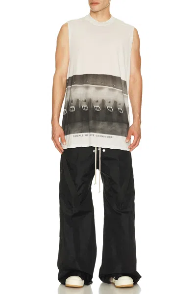Rick Owens Jumbo Printed Cotton Jersey Tank Top In Neutral