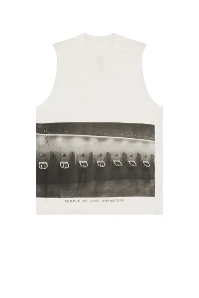 Rick Owens Jumbo Printed Cotton Jersey Tank Top In Neutral