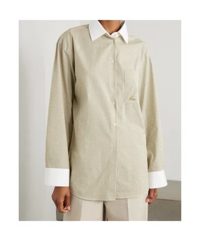 Rohe Micro Checked Print Oversized Shirt In Neutral