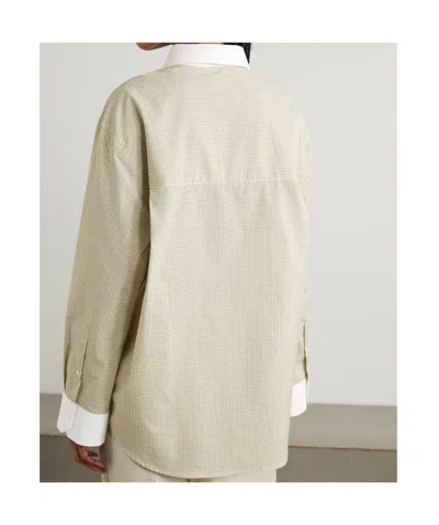 Rohe Micro Checked Print Oversized Shirt In Neutral