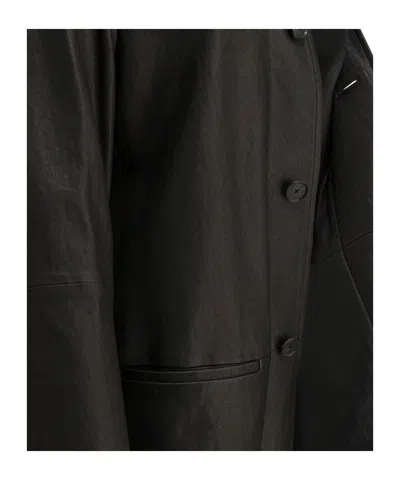 Auralee Textured-leather Jacket In Black