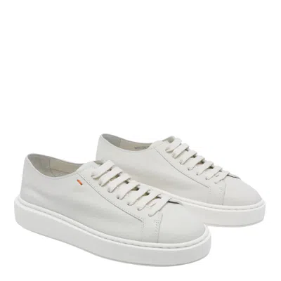 Santoni Leather Sneakers In Multi