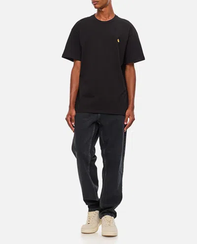 Carhartt American Script Embroidered Logo T-shirt In Black