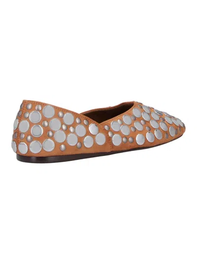 Khaite Jane Studded Suede Ballet Flats In Brown
