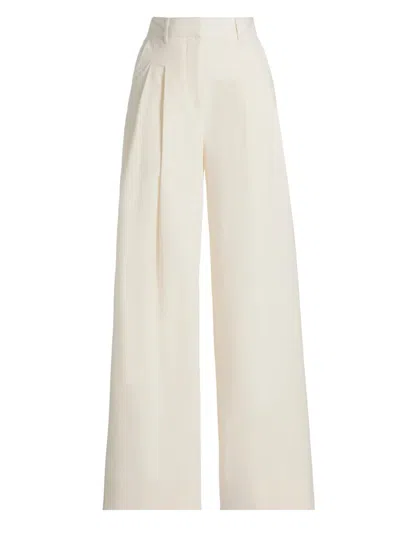 Derek Lam 10 Crosby Juliana Pleated Wide Leg Twill Pants In Neutral