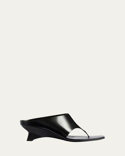 Khaite Black Marlow Sculptural Leather Mules In Black