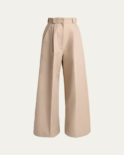 Balenciaga High Waist Pants Wide Leg Belt Loops In Nude