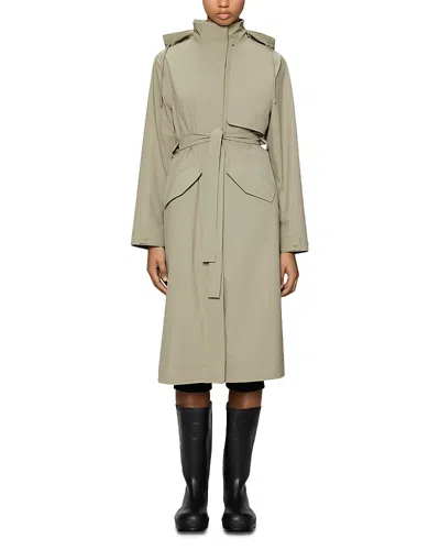 Rains Suva Waterproof Hard Shell Rain Coat With Removable Hood In Green