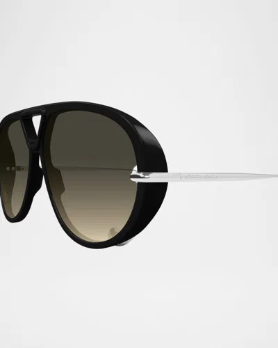 Bottega Veneta Bv1273s Linea Unapologetic 010 Black Silver Brown Sunglasses
