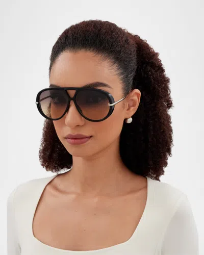 Bottega Veneta Bv1273s Linea Unapologetic 010 Black Silver Brown Sunglasses