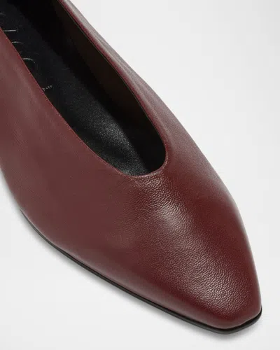 Aeyde Womens Wine Betty Pointed-toe Leather Ballet Flats