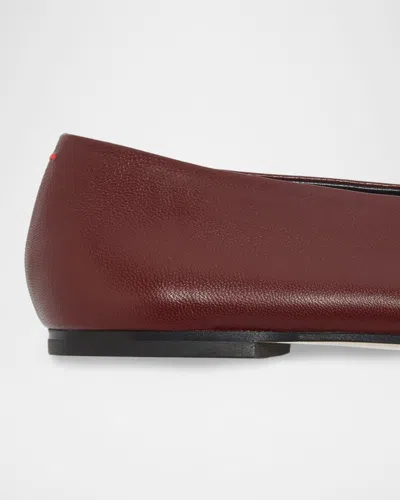 Aeyde Womens Wine Betty Pointed-toe Leather Ballet Flats